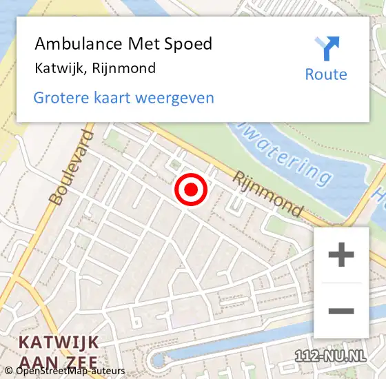 Locatie op kaart van de 112 melding: Ambulance Met Spoed Naar Katwijk, Rijnmond op 19 juni 2024 12:48