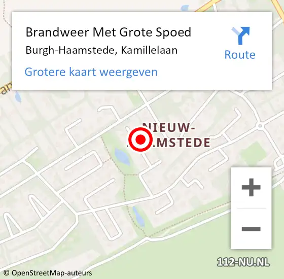 Locatie op kaart van de 112 melding: Brandweer Met Grote Spoed Naar Burgh-Haamstede, Kamillelaan op 19 juni 2024 13:16