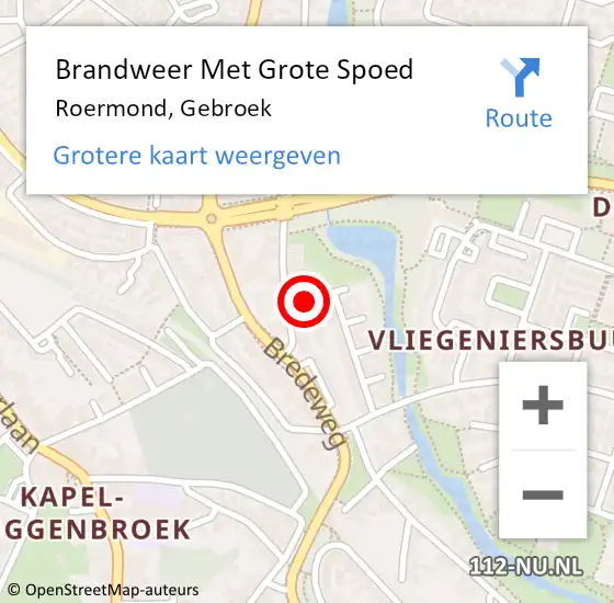 Locatie op kaart van de 112 melding: Brandweer Met Grote Spoed Naar Roermond, Gebroek op 19 juni 2024 13:22