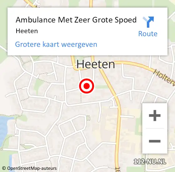 Locatie op kaart van de 112 melding: Ambulance Met Zeer Grote Spoed Naar Heeten op 19 juni 2024 13:27