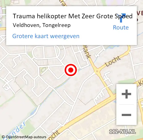 Locatie op kaart van de 112 melding: Trauma helikopter Met Zeer Grote Spoed Naar Veldhoven, Tongelreep op 19 juni 2024 13:31