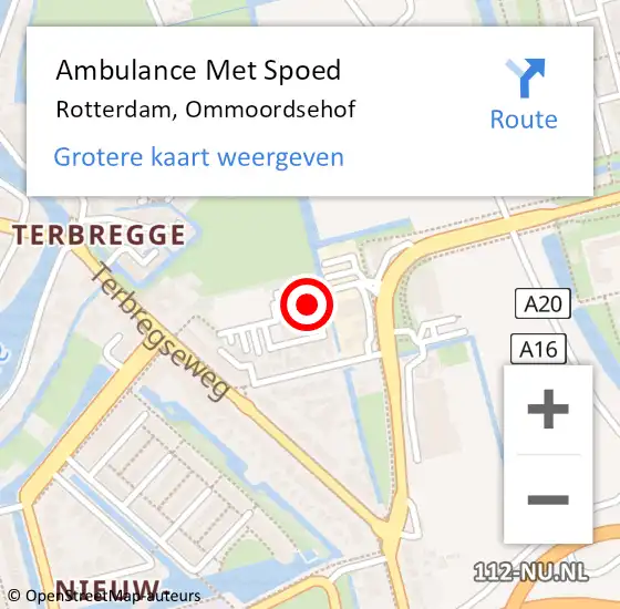 Locatie op kaart van de 112 melding: Ambulance Met Spoed Naar Rotterdam, Ommoordsehof op 19 juni 2024 13:54