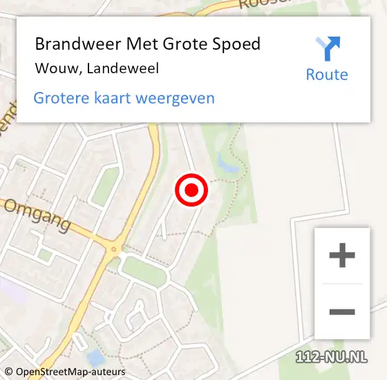 Locatie op kaart van de 112 melding: Brandweer Met Grote Spoed Naar Wouw, Landeweel op 19 juni 2024 13:54