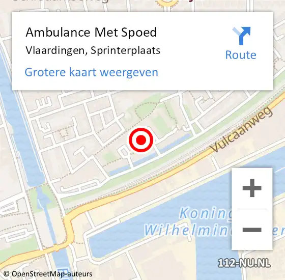 Locatie op kaart van de 112 melding: Ambulance Met Spoed Naar Vlaardingen, Sprinterplaats op 19 juni 2024 14:11