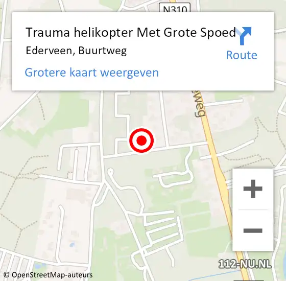 Locatie op kaart van de 112 melding: Trauma helikopter Met Grote Spoed Naar Ederveen, Buurtweg op 19 juni 2024 14:21