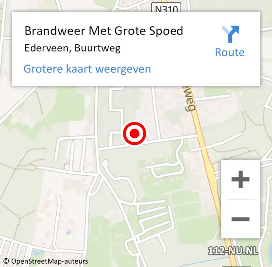 Locatie op kaart van de 112 melding: Brandweer Met Grote Spoed Naar Ederveen, Buurtweg op 19 juni 2024 14:26