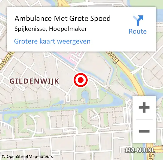 Locatie op kaart van de 112 melding: Ambulance Met Grote Spoed Naar Spijkenisse, Hoepelmaker op 19 juni 2024 14:42