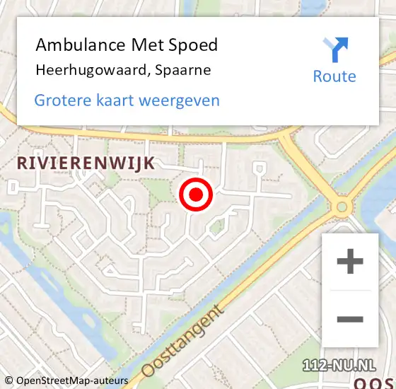 Locatie op kaart van de 112 melding: Ambulance Met Spoed Naar Heerhugowaard, Spaarne op 19 juni 2024 15:06