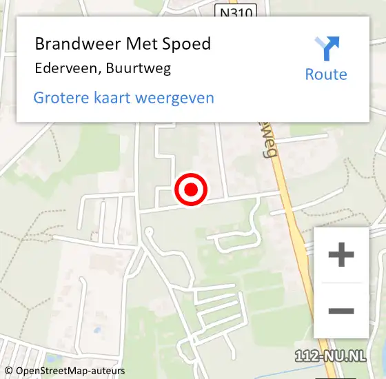 Locatie op kaart van de 112 melding: Brandweer Met Spoed Naar Ederveen, Buurtweg op 19 juni 2024 15:11