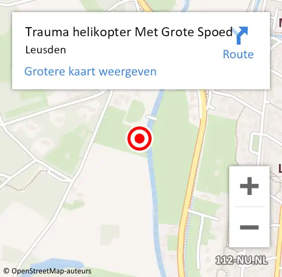 Locatie op kaart van de 112 melding: Trauma helikopter Met Grote Spoed Naar Leusden op 19 juni 2024 16:17