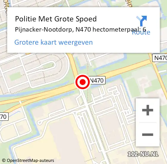 Locatie op kaart van de 112 melding: Politie Met Grote Spoed Naar Pijnacker-Nootdorp, N470 hectometerpaal: 6 op 19 juni 2024 16:23