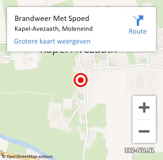 Locatie op kaart van de 112 melding: Brandweer Met Spoed Naar Kapel-Avezaath, Moleneind op 19 juni 2024 16:27