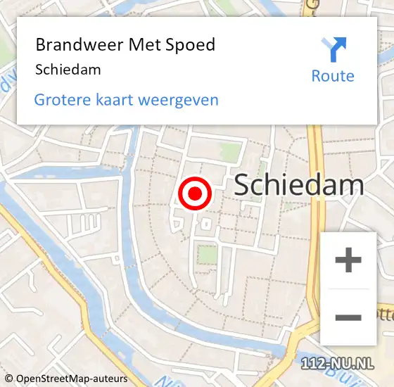 Locatie op kaart van de 112 melding: Brandweer Met Spoed Naar Schiedam op 19 juni 2024 16:38