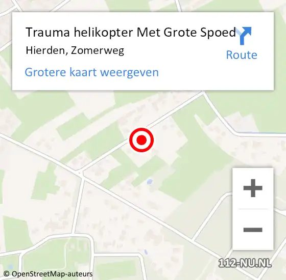 Locatie op kaart van de 112 melding: Trauma helikopter Met Grote Spoed Naar Hierden, Zomerweg op 19 juni 2024 16:42