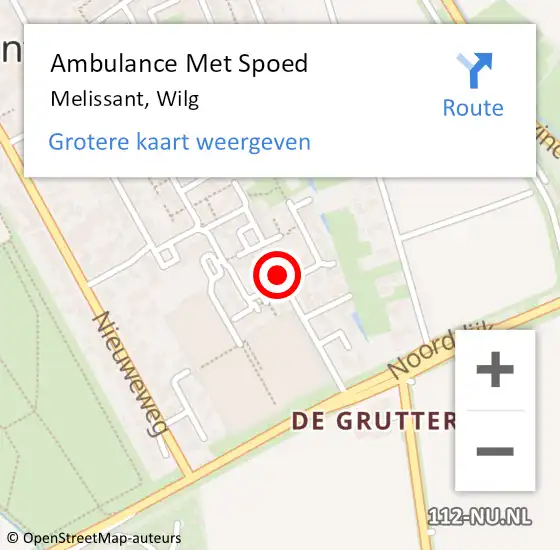 Locatie op kaart van de 112 melding: Ambulance Met Spoed Naar Melissant, Wilg op 19 juni 2024 16:43