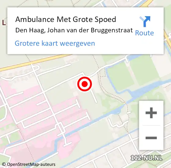 Locatie op kaart van de 112 melding: Ambulance Met Grote Spoed Naar Den Haag, Johan van der Bruggenstraat op 19 juni 2024 17:06