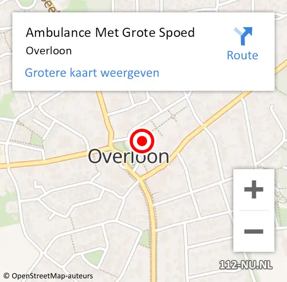 Locatie op kaart van de 112 melding: Ambulance Met Grote Spoed Naar Overloon op 19 juni 2024 17:13