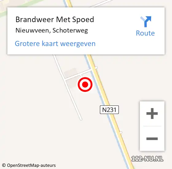 Locatie op kaart van de 112 melding: Brandweer Met Spoed Naar Nieuwveen, Schoterweg op 19 juni 2024 17:17