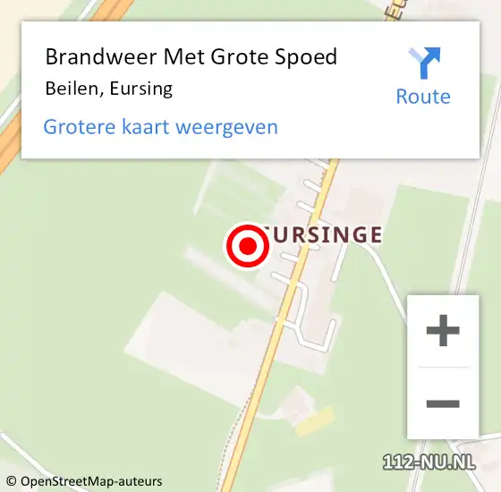 Locatie op kaart van de 112 melding: Brandweer Met Grote Spoed Naar Beilen, Eursing op 19 juni 2024 17:22