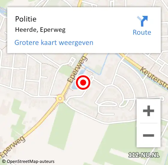 Locatie op kaart van de 112 melding: Politie Heerde, Eperweg op 19 juni 2024 17:36