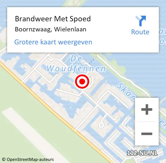 Locatie op kaart van de 112 melding: Brandweer Met Spoed Naar Boornzwaag, Wielenlaan op 19 juni 2024 17:45