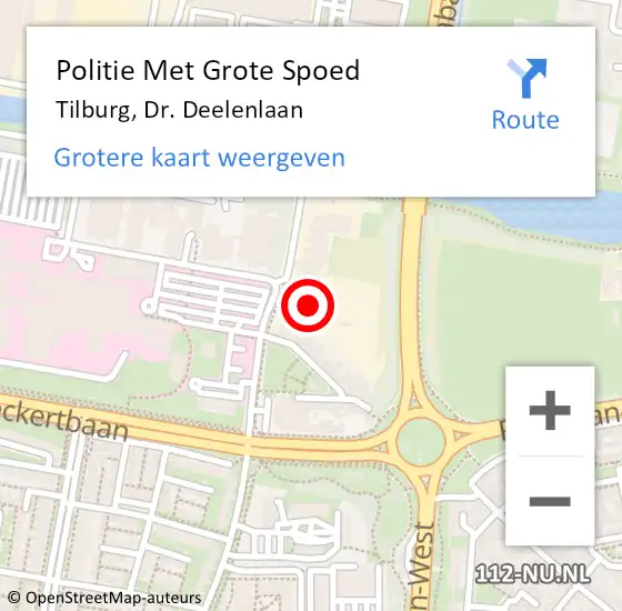 Locatie op kaart van de 112 melding: Politie Met Grote Spoed Naar Tilburg, Dr. Deelenlaan op 19 juni 2024 17:45