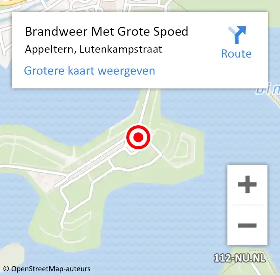 Locatie op kaart van de 112 melding: Brandweer Met Grote Spoed Naar Appeltern, Lutenkampstraat op 10 oktober 2014 03:07