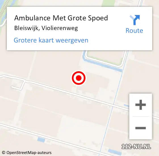 Locatie op kaart van de 112 melding: Ambulance Met Grote Spoed Naar Bleiswijk, Violierenweg op 19 juni 2024 18:42