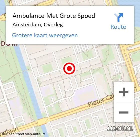 Locatie op kaart van de 112 melding: Ambulance Met Grote Spoed Naar Amsterdam, Overleg op 19 juni 2024 19:19