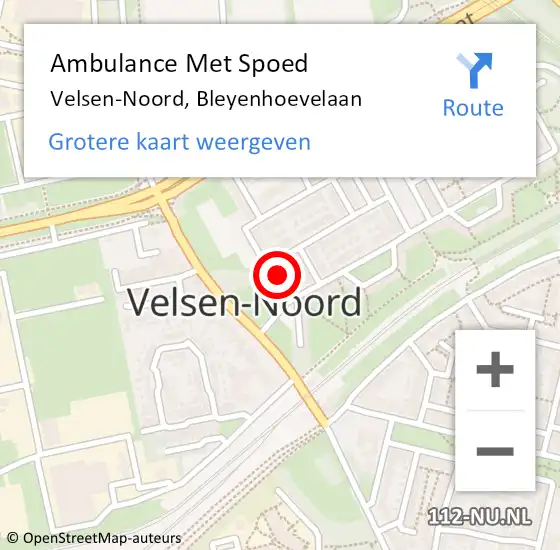 Locatie op kaart van de 112 melding: Ambulance Met Spoed Naar Velsen-Noord, Bleyenhoevelaan op 19 juni 2024 19:26