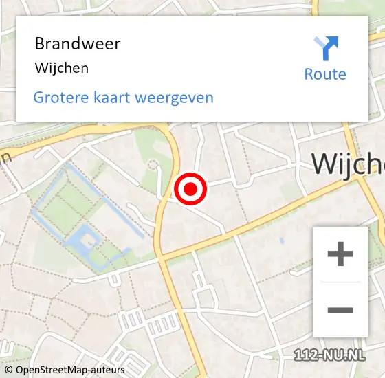 Locatie op kaart van de 112 melding: Brandweer Wijchen op 19 juni 2024 19:32