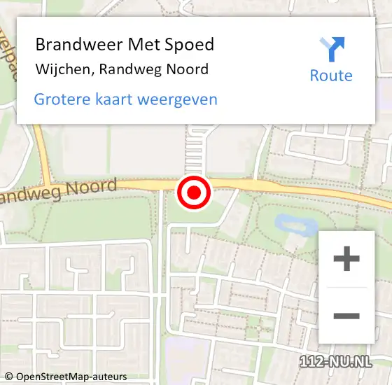 Locatie op kaart van de 112 melding: Brandweer Met Spoed Naar Wijchen, Randweg Noord op 19 juni 2024 19:39