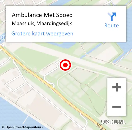 Locatie op kaart van de 112 melding: Ambulance Met Spoed Naar Maassluis, Vlaardingsedijk op 19 juni 2024 19:44