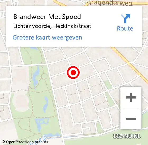 Locatie op kaart van de 112 melding: Brandweer Met Spoed Naar Lichtenvoorde, Heckinckstraat op 19 juni 2024 20:29