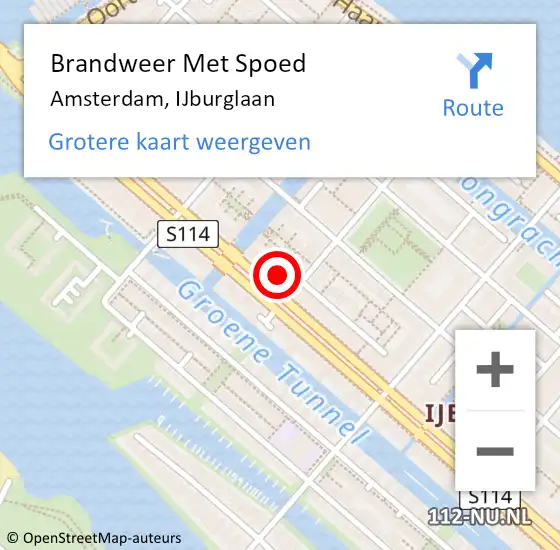 Locatie op kaart van de 112 melding: Brandweer Met Spoed Naar Amsterdam, IJburglaan op 19 juni 2024 20:34