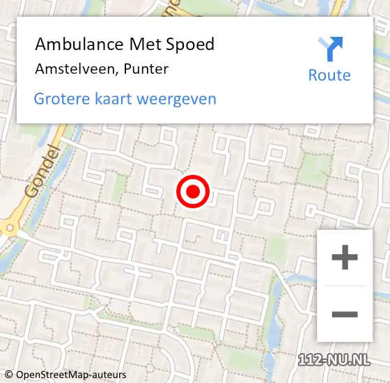 Locatie op kaart van de 112 melding: Ambulance Met Spoed Naar Amstelveen, Punter op 19 juni 2024 20:37