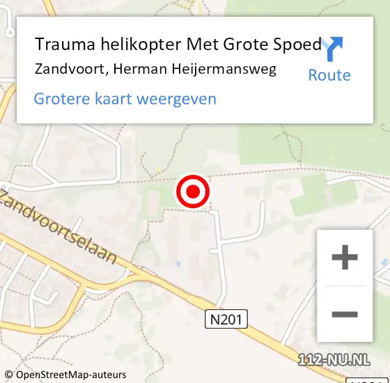 Locatie op kaart van de 112 melding: Trauma helikopter Met Grote Spoed Naar Zandvoort, Herman Heijermansweg op 19 juni 2024 20:41