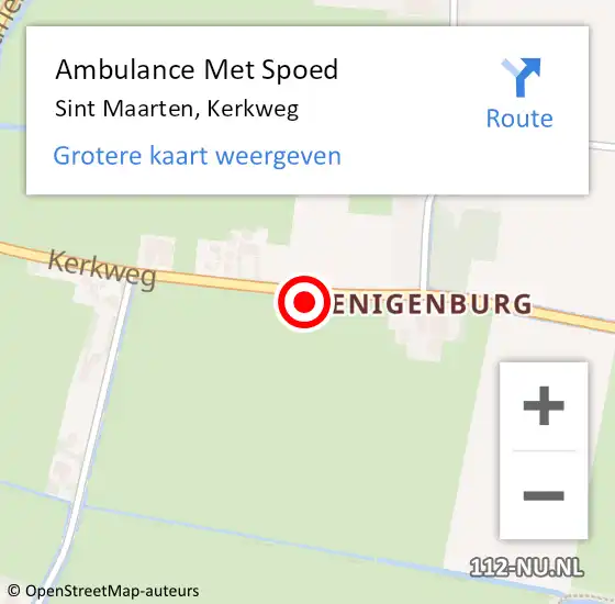 Locatie op kaart van de 112 melding: Ambulance Met Spoed Naar Sint Maarten, Kerkweg op 19 juni 2024 20:44