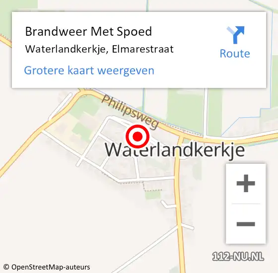 Locatie op kaart van de 112 melding: Brandweer Met Spoed Naar Waterlandkerkje, Elmarestraat op 19 juni 2024 21:00