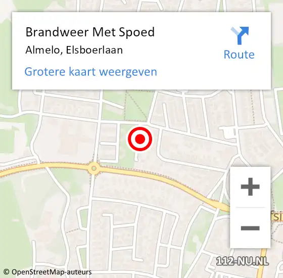 Locatie op kaart van de 112 melding: Brandweer Met Spoed Naar Almelo, Elsboerlaan op 19 juni 2024 21:10