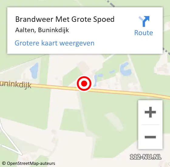 Locatie op kaart van de 112 melding: Brandweer Met Grote Spoed Naar Aalten, Buninkdijk op 19 juni 2024 23:13