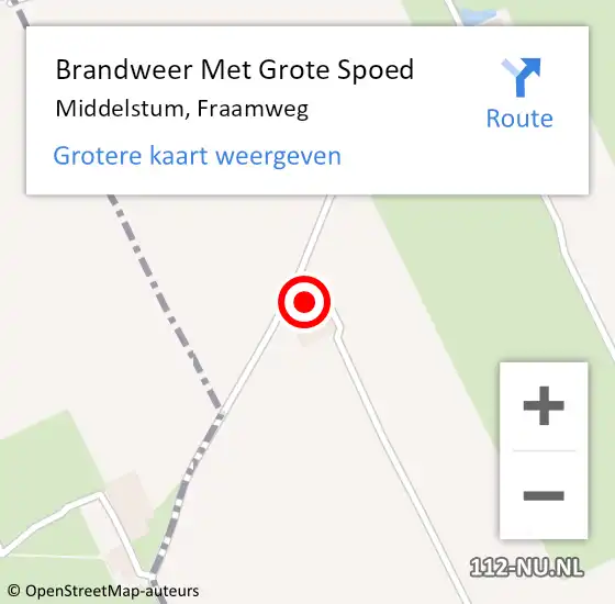 Locatie op kaart van de 112 melding: Brandweer Met Grote Spoed Naar Middelstum, Fraamweg op 20 juni 2024 00:23