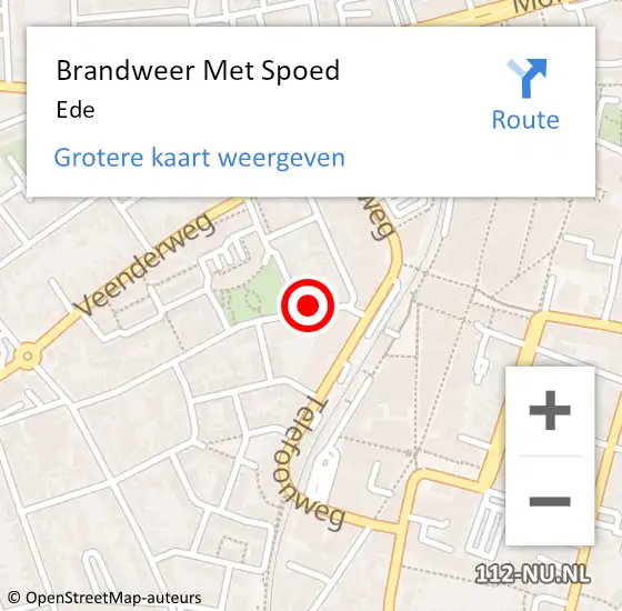 Locatie op kaart van de 112 melding: Brandweer Met Spoed Naar Ede op 20 juni 2024 00:39