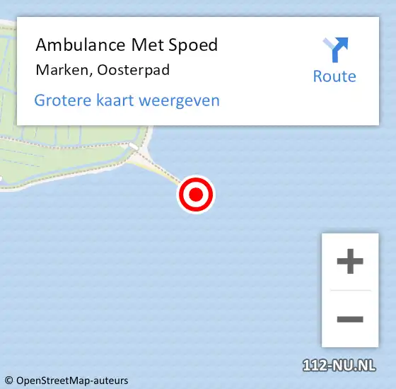 Locatie op kaart van de 112 melding: Ambulance Met Spoed Naar Marken, Oosterpad op 20 juni 2024 00:50