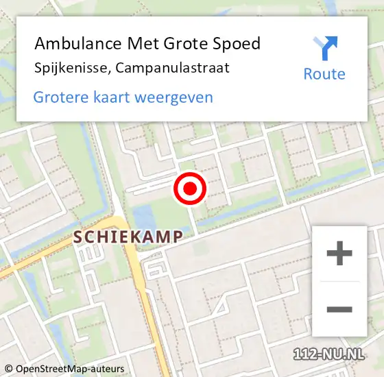 Locatie op kaart van de 112 melding: Ambulance Met Grote Spoed Naar Spijkenisse, Campanulastraat op 20 juni 2024 00:58