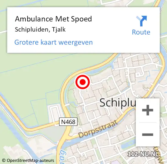 Locatie op kaart van de 112 melding: Ambulance Met Spoed Naar Schipluiden, Tjalk op 20 juni 2024 01:08