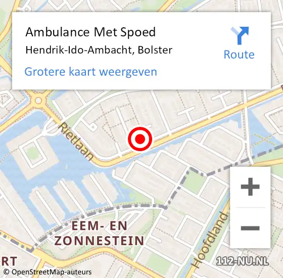 Locatie op kaart van de 112 melding: Ambulance Met Spoed Naar Hendrik-Ido-Ambacht, Bolster op 20 juni 2024 01:58