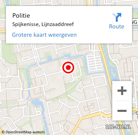 Locatie op kaart van de 112 melding: Politie Spijkenisse, Lijnzaaddreef op 20 juni 2024 02:14