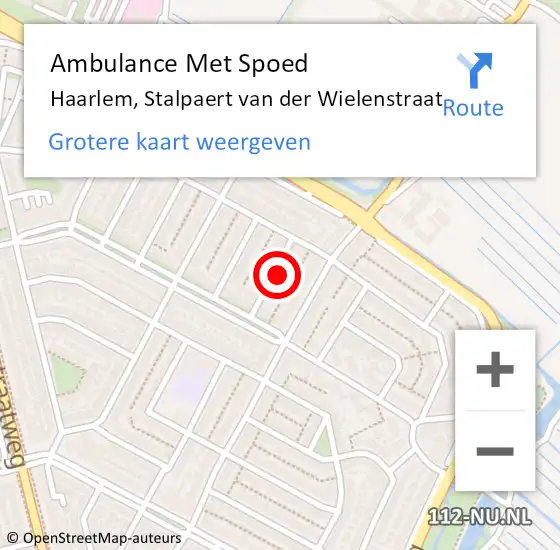 Locatie op kaart van de 112 melding: Ambulance Met Spoed Naar Haarlem, Stalpaert van der Wielenstraat op 20 juni 2024 02:24