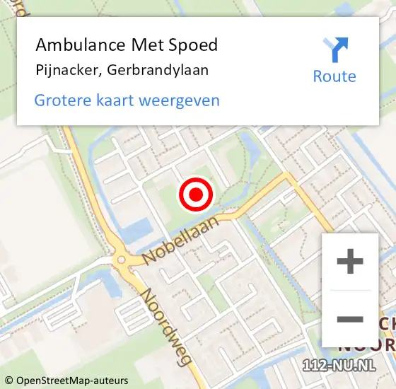 Locatie op kaart van de 112 melding: Ambulance Met Spoed Naar Pijnacker, Gerbrandylaan op 20 juni 2024 03:10